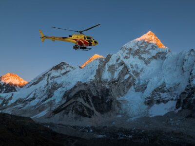 If you are trekking to Everest Base Camp (EBC) and want to return to Lukla faster, more conveniently, and more scenically, then the helicopter flight from Gorakhshep to Lukla is a good option.